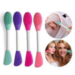 Double Ended Silicone Face Mask Brush, Facial Cleansing Brush, Premium Soft Facial Masks Other Skin Care Applicator Tool for Cream