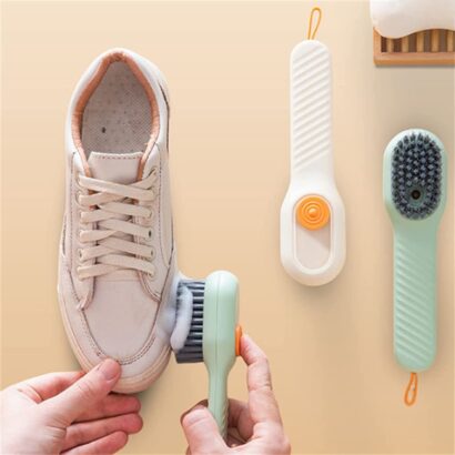 Multi-Purpose Shoe Brush With Soft Bristle Automatic Liquid Long Handle Cleaning Brush For Clothes Tools Kitchen Accessories Household Cleaning Tool