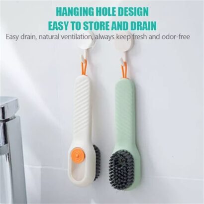 Multi-Purpose Shoe Brush With Soft Bristle Automatic Liquid Long Handle Cleaning Brush For Clothes Tools Kitchen Accessories Household Cleaning Tool