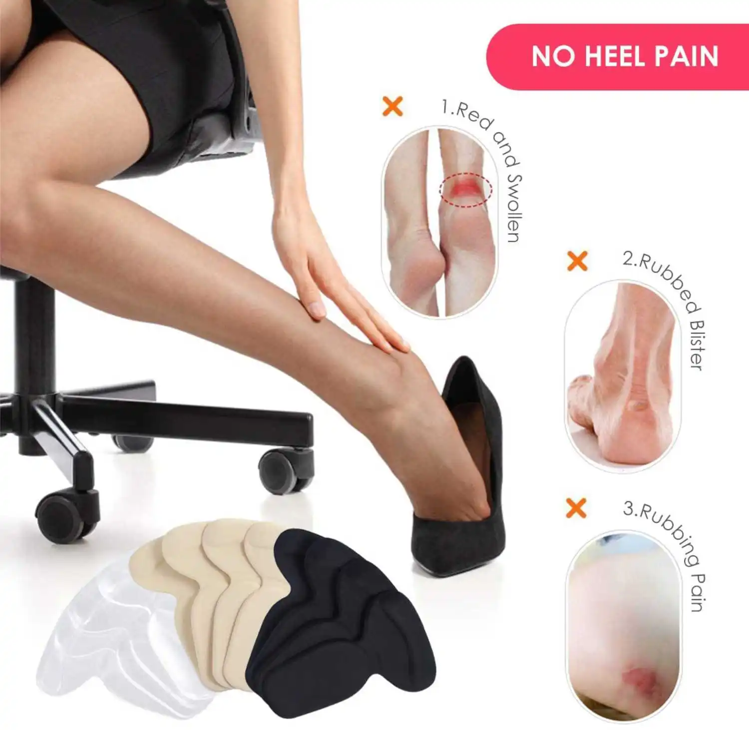 31-2.webp T Shape High Heel Insoles Foot Pad Adjustable Antiwear Feet Inserts Heel Protector Sticker Insoles Foot Heel Protector Cushion Pads For?Women