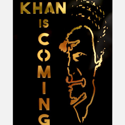 3D Portrait of Imran Khan Written Khan Is Coming In Acrylic Material
