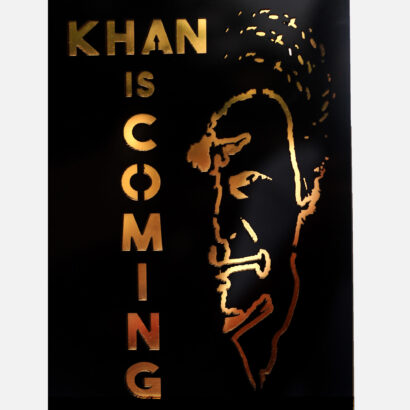 3D Portrait of Imran Khan Written Khan Is Coming In Acrylic Material
