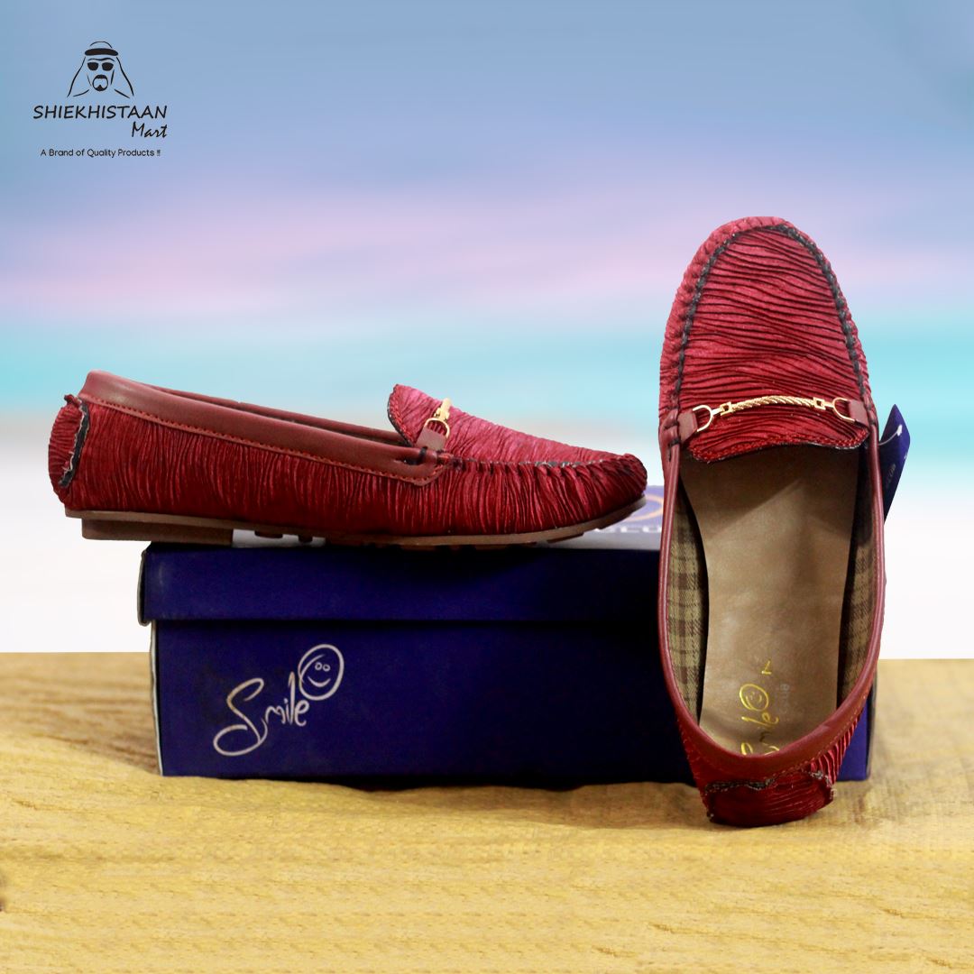 Maroon-Loafer.jpg Ladies Loafer With Flexibility