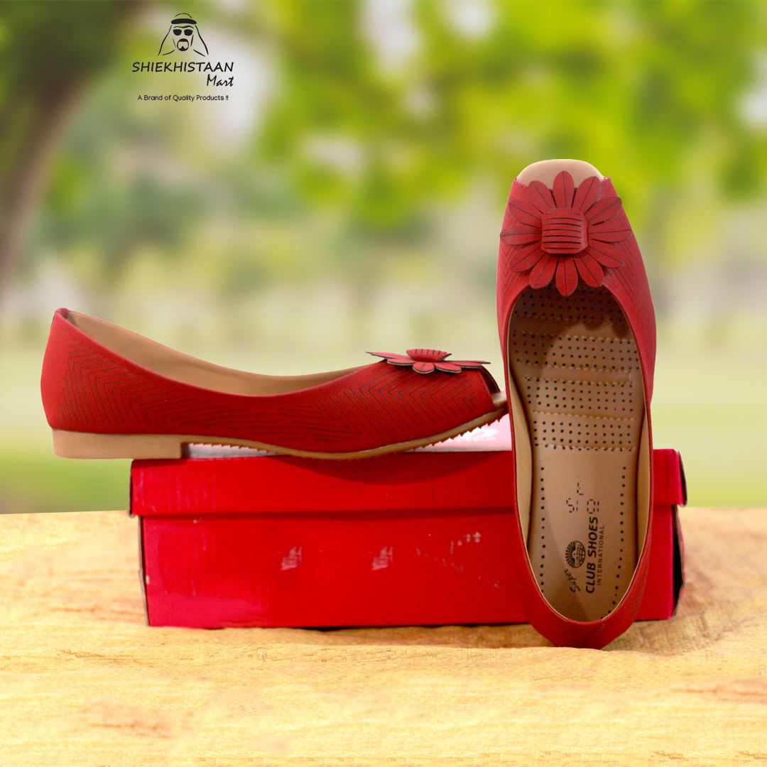 Red-Heel.jpg Ladies Heel Shoes With Flower