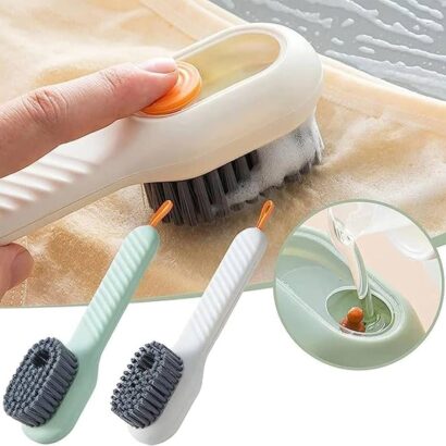 Multi-Purpose Shoe Brush With Soft Bristle Automatic Liquid Long Handle Cleaning Brush For Clothes Tools Kitchen Accessories Household Cleaning Tool