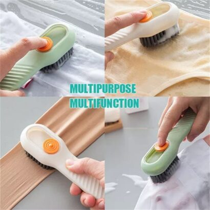 Multi-Purpose Shoe Brush With Soft Bristle Automatic Liquid Long Handle Cleaning Brush For Clothes Tools Kitchen Accessories Household Cleaning Tool